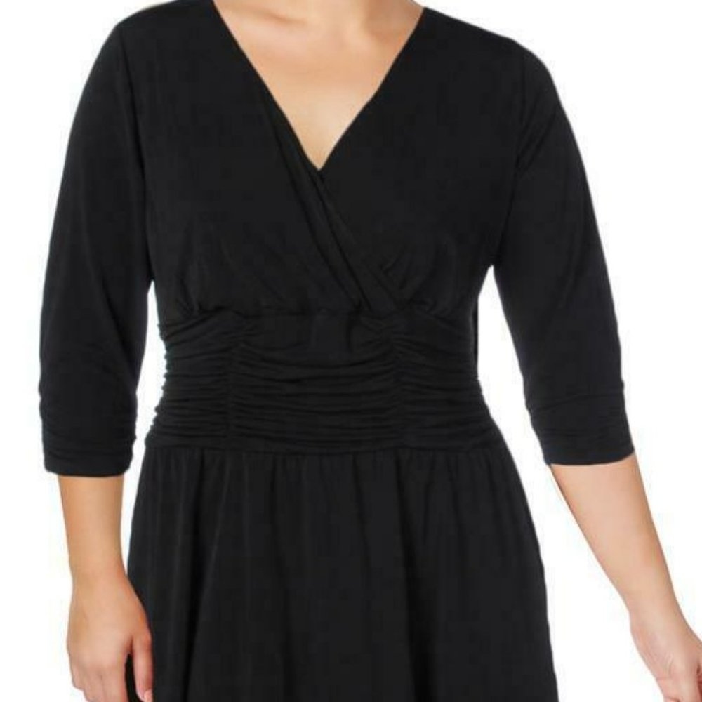 NY Collection A-Line Rushed Cocktail Dress